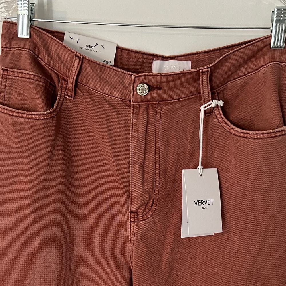 New High-Rise Wide Leg Jeans in Rust - Women's Flare NWT - Picture 2 of 4